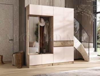 Прихожая Роджина крафт серый/кашемир, модульная (Миф) в Советском - sovetskij.mebel-e96.ru