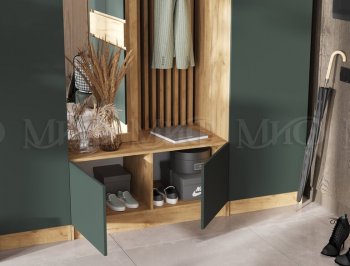 Прихожая Роджина крафт/изумруд, модульная (Миф) в Советском - sovetskij.mebel-e96.ru