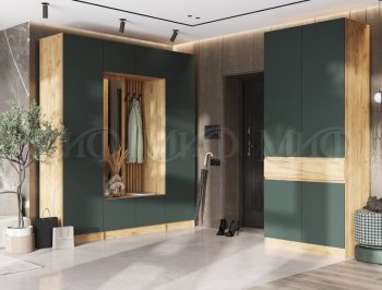 Прихожая Роджина крафт/изумруд, модульная (Миф) в Советском - sovetskij.mebel-e96.ru