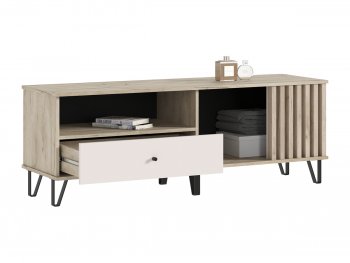 Тумба ТВ (1500) Роджина крафт серый/кашемир (Миф) в Советском - sovetskij.mebel-e96.ru