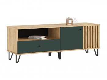 Тумба ТВ (1500) Роджина крафт/изумрудный (Миф) в Советском - sovetskij.mebel-e96.ru