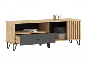 Тумба ТВ (1500) Роджина крафт/графит (Миф) в Советском - sovetskij.mebel-e96.ru