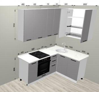 Кухонный гарнитур угловой 2000*1400 мм (Санвут) в Советском - sovetskij.mebel-e96.ru