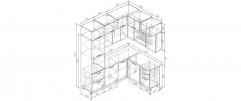 Кухонный гарнитур угловой Муссон 2200*1700 мм (Санвут) в Советском - sovetskij.mebel-e96.ru