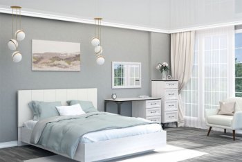 Кровать с подъемным механизмом Шарм (арт.031М1) экокожа Sontex Milk (Диал) в Советском - sovetskij.mebel-e96.ru