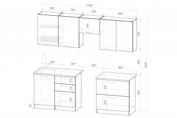 Кухонный гарнитур Шелли макси 2300 мм (Герда) в Советском - sovetskij.mebel-e96.ru