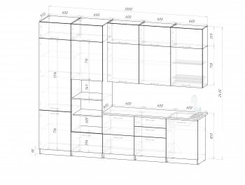 Кухонный гарнитур Шелли макси 3000 мм (Герда) в Советском - sovetskij.mebel-e96.ru