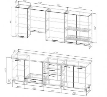 Кухонный гарнитур Старое дерево МДФ 2400 мм Sanvut в Советском - sovetskij.mebel-e96.ru