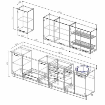 Кухонный гарнитур Руанда 2800 мм в Советском - sovetskij.mebel-e96.ru