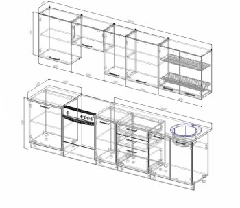 Кухонный гарнитур Руанда 3000 мм в Советском - sovetskij.mebel-e96.ru