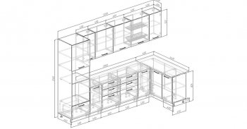 Угловой кухонный гарнитур Жемчуг 3200х1400 мм в Советском - sovetskij.mebel-e96.ru