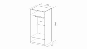 Шкаф 900 мм 2х дверный для платья ШиК-2 (Уголок Школьника 2) в Советском - sovetskij.mebel-e96.ru