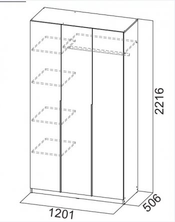 Шкаф 1200 мм ШК-5 графит (СВ) в Советском - sovetskij.mebel-e96.ru