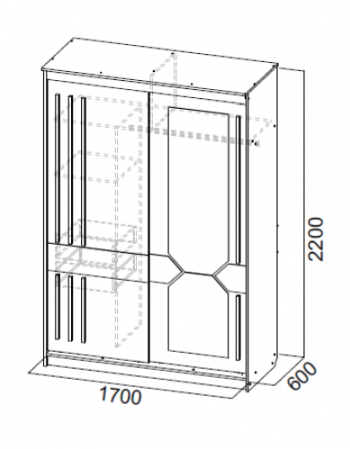 Шкаф-купе №25 1700 мм (СВ) в Советском - sovetskij.mebel-e96.ru