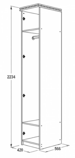 Шкаф 1-но дверный для одежды Ольга-13 в Советском - sovetskij.mebel-e96.ru