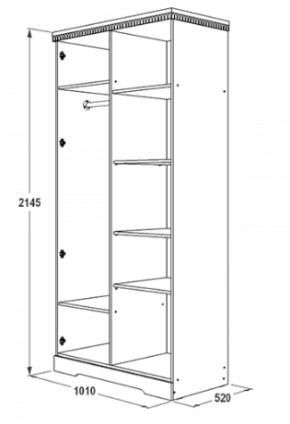 Шкаф 1000 мм для одежды и белья Ольга-12 МДФ в Советском - sovetskij.mebel-e96.ru