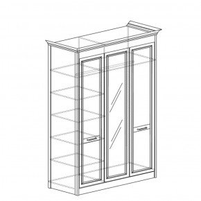 Шкаф 3-дверный с зеркалом Адель 453 (Яна) в Советском - sovetskij.mebel-e96.ru