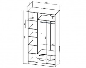 Шкаф 3-х створчатый Коста-Рика 1200 мм (Лин) в Советском - sovetskij.mebel-e96.ru