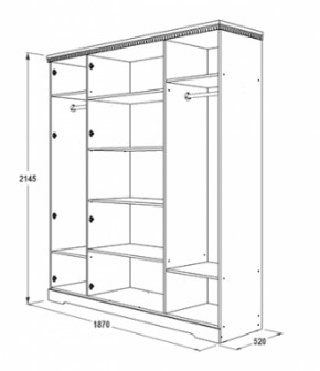 Шкаф 1800 мм для одежды и белья Ольга-12 ЛДСП в Советском - sovetskij.mebel-e96.ru