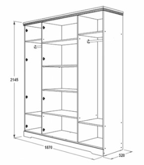 Шкаф 1800 мм для одежды и белья Ольга-12 МДФ в Советском - sovetskij.mebel-e96.ru