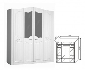 Шкаф 4-х дверный для платья и белья Ева-10 в Советском - sovetskij.mebel-e96.ru