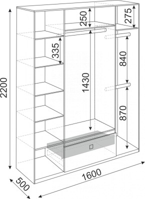 Шкаф 4-х створчатый Глэдис 1600 (модуль 24) в Советском - sovetskij.mebel-e96.ru