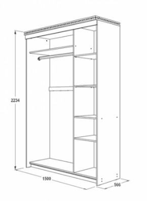 Шкаф-купе 1500 мм 3-х дверный Ольга-13 в Советском - sovetskij.mebel-e96.ru