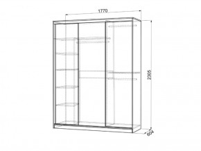 Шкаф-купе Бассо 7-600 18 (полки слева) в Советском - sovetskij.mebel-e96.ru