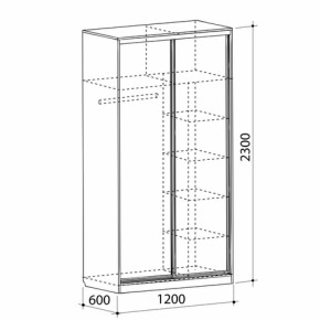 Шкаф-купе Рио 1-600 Бабочки (полки справа) в Советском - sovetskij.mebel-e96.ru