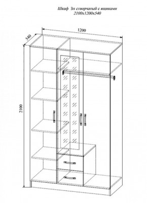 Шкаф распашной Софи , СШК1200.1 (ДСВ) в Советском - sovetskij.mebel-e96.ru