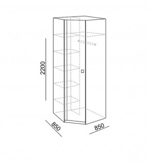 Шкаф угловой Глэдис 850*850 (модуль 21) в Советском - sovetskij.mebel-e96.ru