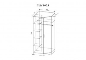 Шкаф угловой Софи  СШУ860.1 (ДСВ) в Советском - sovetskij.mebel-e96.ru