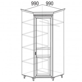 Шкаф угловой (угол 990х990) Марлен 473 (Яна) в Советском - sovetskij.mebel-e96.ru