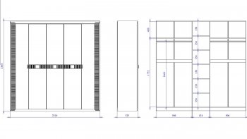 Шкаф 2300 мм 5 дверный Сиде (СБК) в Советском - sovetskij.mebel-e96.ru