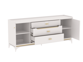 Комод широкий Сиде Белый (СБК) в Советском - sovetskij.mebel-e96.ru