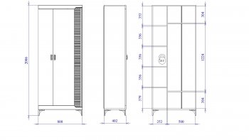 Шкаф 800 мм 2-дверный NEW Сиде Белый (СБК) в Советском - sovetskij.mebel-e96.ru