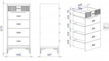 Комод высокий Сиде Белый (СБК) в Советском - sovetskij.mebel-e96.ru