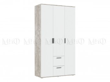 Шкаф 1200 мм Сильвия, дуб юкон/белый (Миф) в Советском - sovetskij.mebel-e96.ru