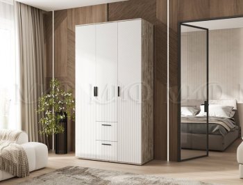 Шкаф 1200 мм Сильвия, дуб юкон/белый (Миф) в Советском - sovetskij.mebel-e96.ru