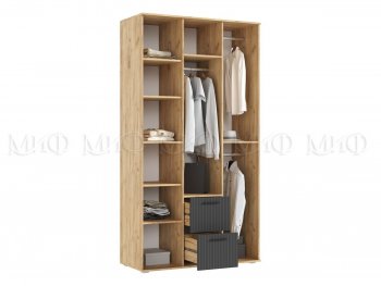 Шкаф 1200 мм Сильвия, крафт/графит (Миф) в Советском - sovetskij.mebel-e96.ru
