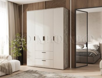 Шкаф 1600 мм Сильвия, дуб юкон/кашемир (Миф) в Советском - sovetskij.mebel-e96.ru