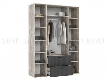 Шкаф 1600 мм Сильвия, дуб юкон/графит (Миф) в Советском - sovetskij.mebel-e96.ru