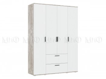 Шкаф 1600 мм Сильвия, дуб юкон/белый (Миф) в Советском - sovetskij.mebel-e96.ru
