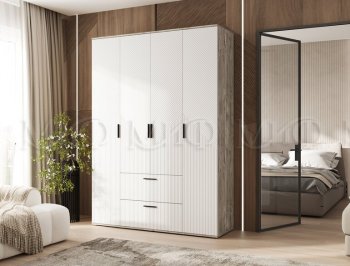 Шкаф 1600 мм Сильвия, дуб юкон/белый (Миф) в Советском - sovetskij.mebel-e96.ru