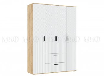 Шкаф 1600 мм Сильвия, крафт/белый (Миф) в Советском - sovetskij.mebel-e96.ru