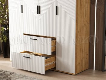 Шкаф 1600 мм Сильвия, крафт/белый (Миф) в Советском - sovetskij.mebel-e96.ru