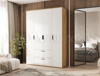 Шкаф 1600 мм Сильвия, крафт/белый (Миф) в Советском - sovetskij.mebel-e96.ru