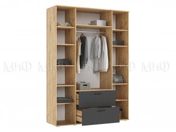 Шкаф 1600 мм Сильвия, крафт/графит (Миф) в Советском - sovetskij.mebel-e96.ru