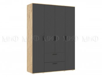 Шкаф 1600 мм Сильвия, крафт/графит (Миф) в Советском - sovetskij.mebel-e96.ru