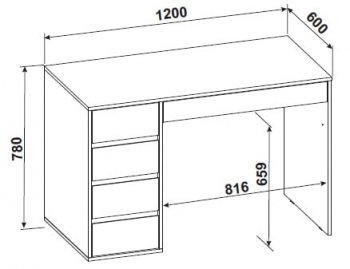 Стол компьютерный №13 (СВ) в Советском - sovetskij.mebel-e96.ru